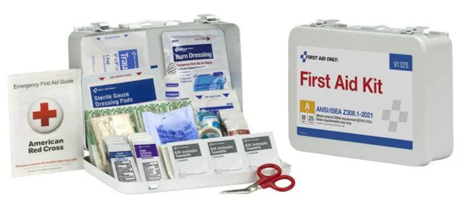 First Aid Only 25 Person ANSI A Metal First Aid Kit 91325C First Aid Only 25 Person ANSI A Metal First Aid Kit 91325C